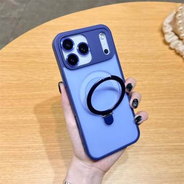Imagem de SFDSUH Capa de luxo para iPhone 16e com carregamento sem fio, suporte magnético e proteção para a câmera (para iPhone 16e/Azul)