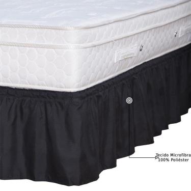 Imagem de Saia Ajustável Para Cama Box Queen Preto Enxovais Aquarela