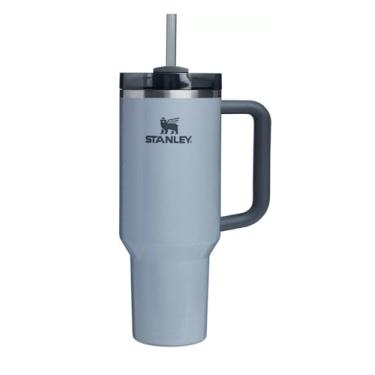 Imagem de STANLEY Copo Quencher H2.0 com alça e canudo 1,134 g | Tampa Flowstate de 3 posições | Suporte de copo compatível para viagens | Copo de aço inoxidável isolado | Livre de BPA | Prata martelada