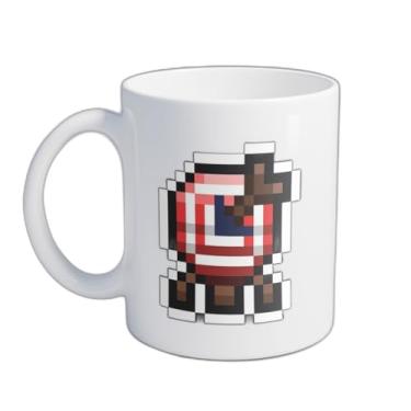 Imagem de Caneca Xícara de Café Porcelana 300ml Com Desenho Alvo de Tiro Estilo Pixel Art