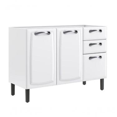 Imagem de Balcão Itatiaia Em Aço New Premium 3 Portas 2 Gavetas Sem Tampo Branco