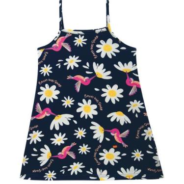 Imagem de Vestido Infantil Menina Meia Malha Malwee Kids Ref. 132112 Cor:AzulTam