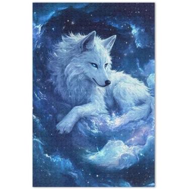 Imagem de Unicórnios roxos cenário fantástico quebra-cabeça 500 peças adultos presentes de festa elefante branco quebra-cabeças família arte animal pintura, 50 x 37 centímetros