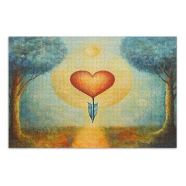 Imagem de Quebra-cabeça Heart Arrow 500 peças para adultos, quebra-cabeças exclusivos com letras na parte de trás