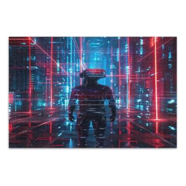 Imagem de Quebra-cabeças de mundo virtual 500 peças para adultos, quebra-cabeça engraçado com letras na parte de trás