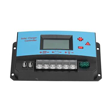 Imagem de Controlador de carga solar lcd à prova d'água usb pwm regulador de painel solar inteligente para lâmpada solar outdoor 12v 24v abs automático