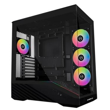 Imagem de Lian Li Capa para PC de torre média V100 ATX, 4 ventiladores ARGB PWM de 120 mm pré-instalados, faixa LED RGB, plataforma de exibição com vidro temperado, suporta GPUs de 415 mm, radiador de 360 mm