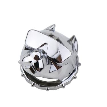 Imagem de Edinstry Capa de botão de apertar para ligar, adesivo decorativo de interruptor de ignição de parada de motor Bully Dog, ajuste universal para atualização de interior de carro, SUV, caminhão, design