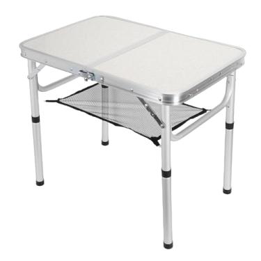 Imagem de SPYMINNPOO Mesa de Acampamento Dobrável, Mesa de Piquenique de Liga de Alumínio Com Ajuste de Portátil para Com Ganchos S para Acampamento Interno e Externo, Pesca e Churrasco