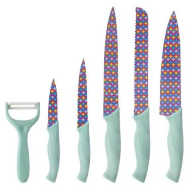 Imagem de Kit Jogo Facas De Churrasco Antiaderente Cheff Inox Color