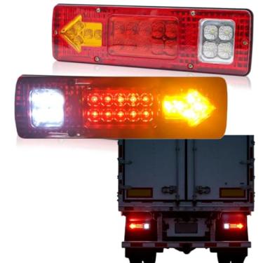 Imagem de Luzes traseiras de caminhão, luz de freio traseiro de reboque, 2 peças (131LED-Red)