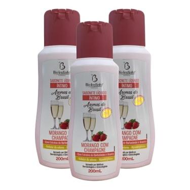 Imagem de Kit 03 Sabonete Íntimo Aromas Brasil MORANGO COM CHAMPAGNE Bio Instinto