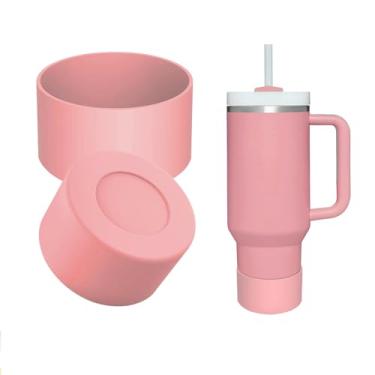Imagem de 1 bota de silicone para copo Stanley Quencher H2.0 30/1,134 g, IceFlow 20/850.5 g & Hydro Flask 340.2-680.4 g - capa protetora inferior (rosa 2.0)