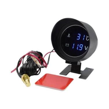 Imagem de Medidor Digital De Temperatura Da Água LED 12V 24V Voltmeter Redondo C