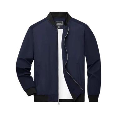 Imagem de Jaqueta Bomber Masculina Leve, À Prova De Vento, Com Zíper Completo, I