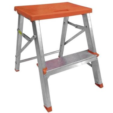 Imagem de Escada banqueta de alumínio 1 degrau + patamar - ESC0070 - Botafogo