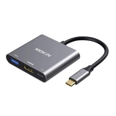 Imagem de Adaptador USB C para HDMI, adaptador multiporta AV digital USB-C para HDMI 4K, carregamento USBC 3.0 e 100W PD, dongle de hub tipo C para MacBook Pro/Air, iPhone 15/16