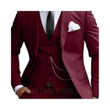 Imagem de Terno Masculino Slim Fit Verde Menta De 3 Peças Com Lapela Notch, Blaz