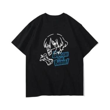Imagem de Camiseta Oversized De Anime Bocchi the Rock Com Estampa De Música, Cam