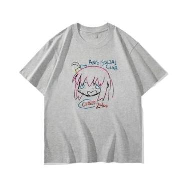 Imagem de Camiseta Oversized De Anime Bocchi the Rock Com Estampa De Música, Cam