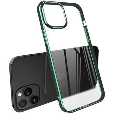 Imagem de KKFAUS para iPhone 12 Mini (2020) capa transparente de 5,4 polegadas, capa traseira de telefone à prova de choque de acrílico com tudo incluído [proteção de tela e câmera] (cor: verde)