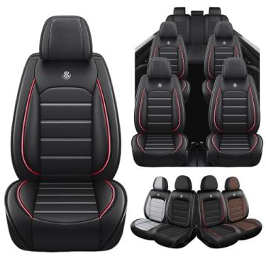 Imagem de Capas de assento personalizadas para GMC Acadia 2007-2025, 7 assentos, capa de assento de couro impermeável antiderrapante compatível com airbag, conjunto completo de capas de assento de carro