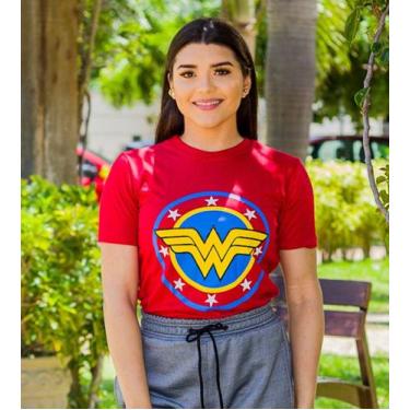 Imagem de Camiseta Mulher Maravilha Camisa Estampada Feminina Super Heroína Bási