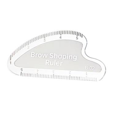 Imagem de Kokiya Régua portátil para modelagem de sobrancelhas, versátil e rápida para desenho e mapeamento do arco da sobrancelha, 6cmx3cm