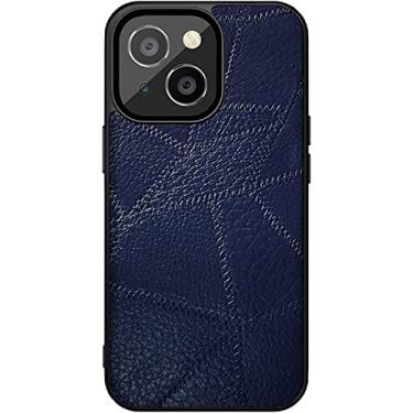 Imagem de ORKDFJ Capa para iPhone 13/13 Pro/13 Pro Max, capa protetora de couro proteção traseira da câmera à prova de choque TPU macio bumper capa protetora fina e elegante (cor: azul, tamanho: 13 mini 5,4