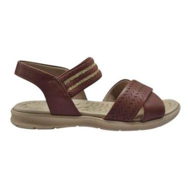 Imagem de Sandália Usaflex Salto Baixo Elástico Feminina - Vermelho 39-Feminino