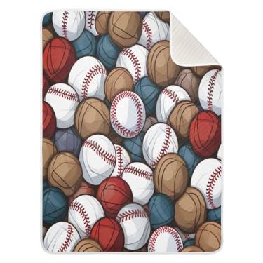 Imagem de Blueangle Cobertores de bebê com estampa de bolas de beisebol para berço, 76 x 101 cm, cobertores aconchegantes e macios unissex para meninos, meninas, crianças, bebês (42)