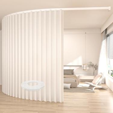 Imagem de Cortinas blackout com divisória de quarto, cortinas extra largas montadas no teto, conjuntos de trilhos para separação de sala, isolamento térmico, redução de ruído, cortinas divisórias para sala de