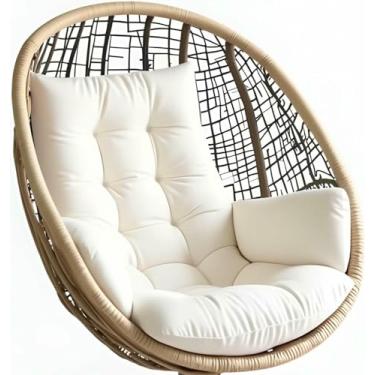 Imagem de Almofada para cadeira suspensa tipo ovo, para uso interno e externo, ideal para cestos suspensos e redes de balanço, com apoio de braço (OnlyCushion)