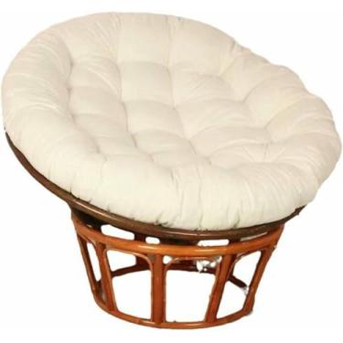 Imagem de Almofada para cadeira suspensa em formato de ovo, ideal para ambientes internos e externos. Macia, impermeável e confortável, perfeita para cadeiras de balanço tipo rede. 90x90cm