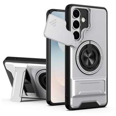 Imagem de SORAKA Capa para Samsung Galaxy S25 FE com suporte,proteção de lente com janela e capa dupla de PC e TPU compatível com suporte magnético para carro