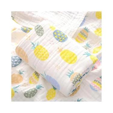 Imagem de Toalha De Banho Para Bebê Unissex De Algodão Com 4 Camadas, Cobertor D