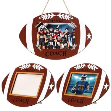 Imagem de HairChrysm 3 molduras de futebol americano para fotos de 10 x 15 cm, moldura de madeira, presente de mesa da Team Appreciation