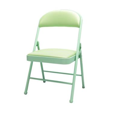 Imagem de Cadeiras dobráveis leves com assento acolchoado, estilo retrô, capacidade de 200 kg, ideal para uso doméstico, escritório, uso interno e externo, estrutura de aço durável para conforto e estabilidade