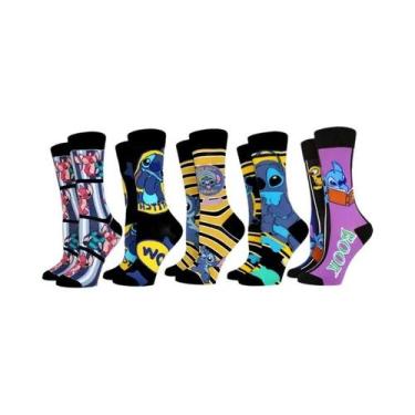 Imagem de Meias Divertidas De Cartoon Para Mulheres, 5 Pares, Estilo Longo De Co