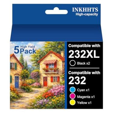 Imagem de Cartucho de tinta remanufaturado para Epson 232XL, pacote combo para impressora Epson 232XL 232, funciona com impressora XP-4200 XP-4205 Workforce WF-2930 WF-2950 (pacote com 5, 2 pretos, 1 ciano, 1