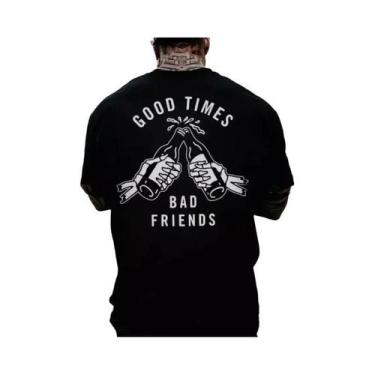 Imagem de Camiseta Masculina Oversized Gótica Harajuku Com Estampa De Caveira, M