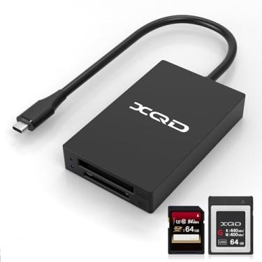 Imagem de Leitor de cartão XQD USB C XQD/SD leitor de cartão de memória com slot duplo, leitor de cartão de memória 5Gpbs Super Speed compatível com Sony G/M Series, Lexar 2933x/1400x USB Mark XQD, cartão SD