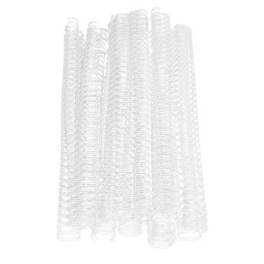 Imagem de QANYEGN Encadernação de livro de cinch de fio, encadernações em espiral de metal, 34 fios de ferro revestidos de nylon com laço duplo para fabricante de cadernos de escritório esco (Branca)