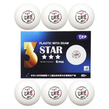Imagem de Bola Ping Pong Tenis de Mesa 3 Estrelas Kit 6 Uni Esporte Treino Lazer