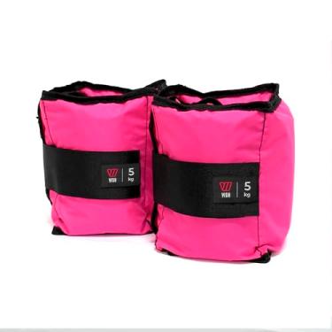 Imagem de Par Caneleira de Peso Básica Won Tornozeleira Rosa Academia Treino em Casa Musculação Fitness Gym (5KG)