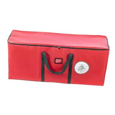 Imagem de Ioensy Saco para guardar árvore de Natal com alças de transporte, organizador de árvore de Natal com zíper, proteção contra poeira, Vermelho