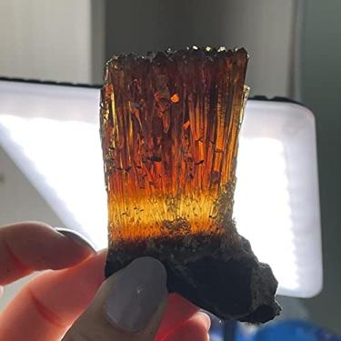 Imagem de Cristal natural áspero amarelo âmbar calcita pedra crua cristal coleção de pedras preciosas espécimes pedra decoração de casa (cor: Nº 107)