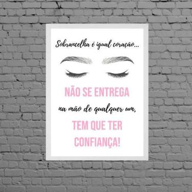 Imagem de Quadro Sobrancelha É Igual Coração - Salão 24X18Cm