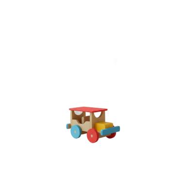 Imagem de Carrinho Calhambeque Colorido MDF Pinus Sem Pregos 7x13 brinquedo infantil