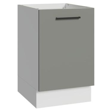 Imagem de Balcão de Cozinha 50cm 1 Porta (sem Tampo) Branco/cinza Agata Madesa